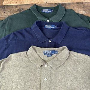 Lot Of 3 Polo Ralph Lauren Pull Over Button Up Size XL 100 Cotton